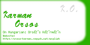 karman orsos business card